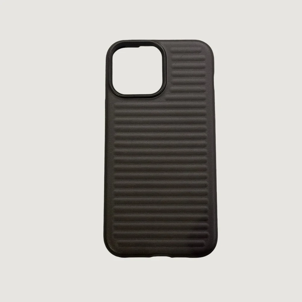 Tech21 Evo Luxe iPhone 12 Pro Max Case Black Vegan Leather MagSafe Ribbed NWOB
